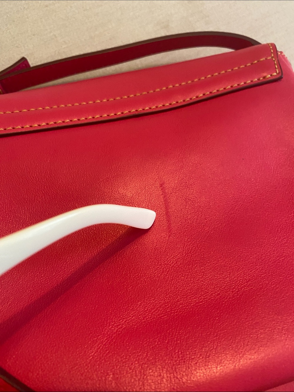 Dooney & Bourke Florentine Leather Flap Crossbody Fuchsia in pristine condition - Picture 16 of 16